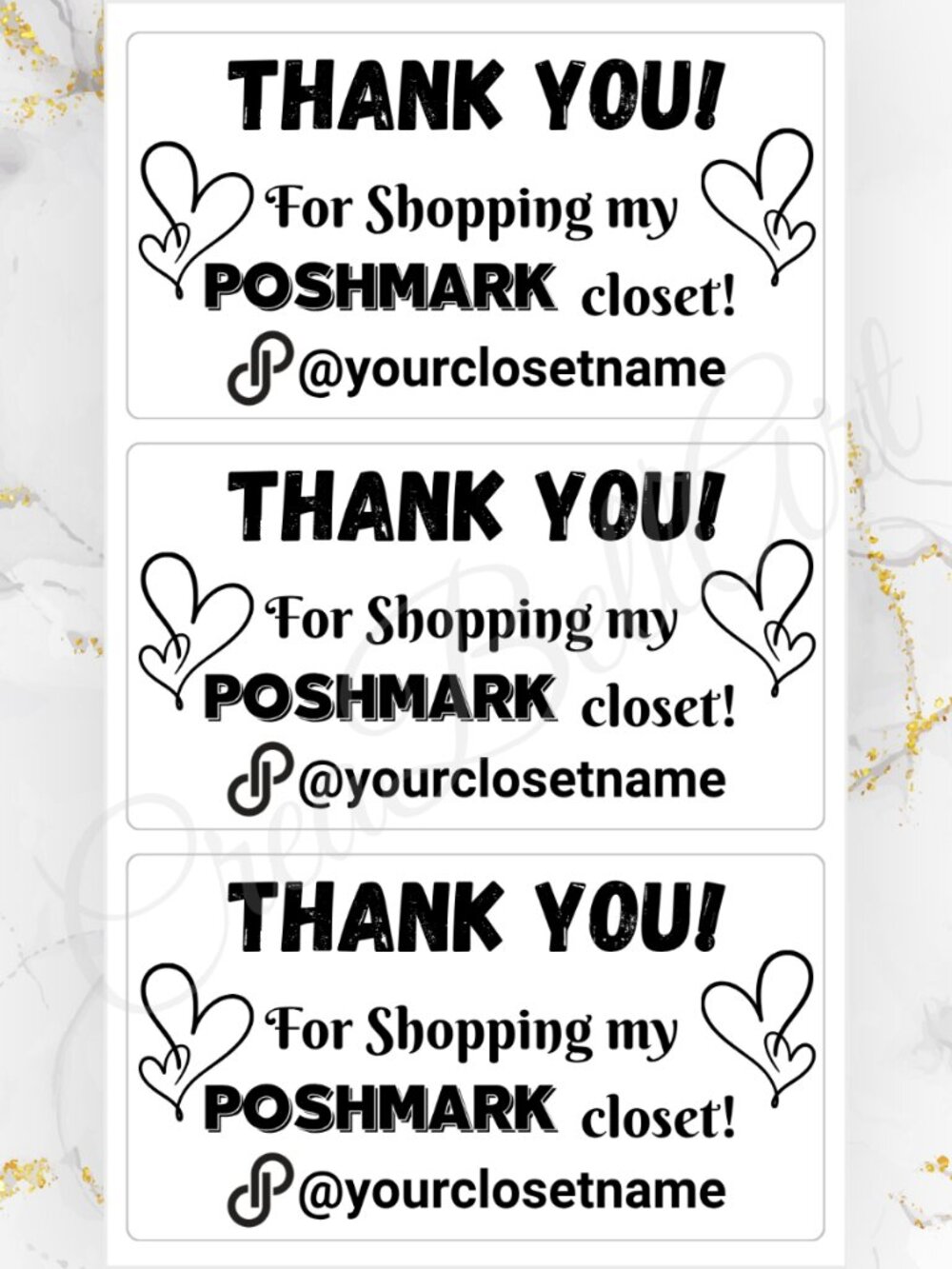 100 Thank you Stickers for Packaging | Small Business Labels